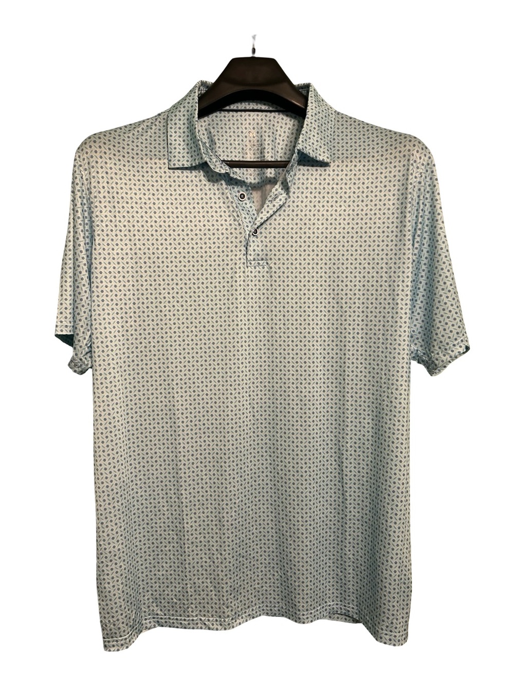 Men's Light Blue Printed Polo Shirt - Classic Collared Polo